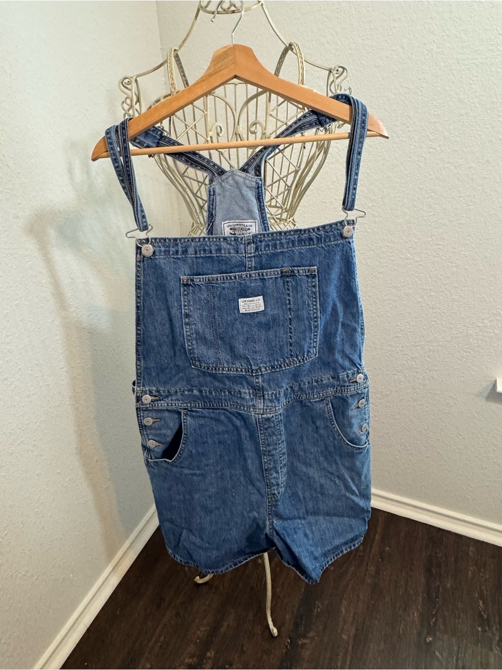 Levi's Blue Denim Short Overalls